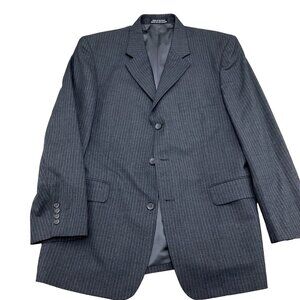 Stafford Blazer Men 44R Gray Pinstripe Wool Classic Career Party Suit Jacket VTG